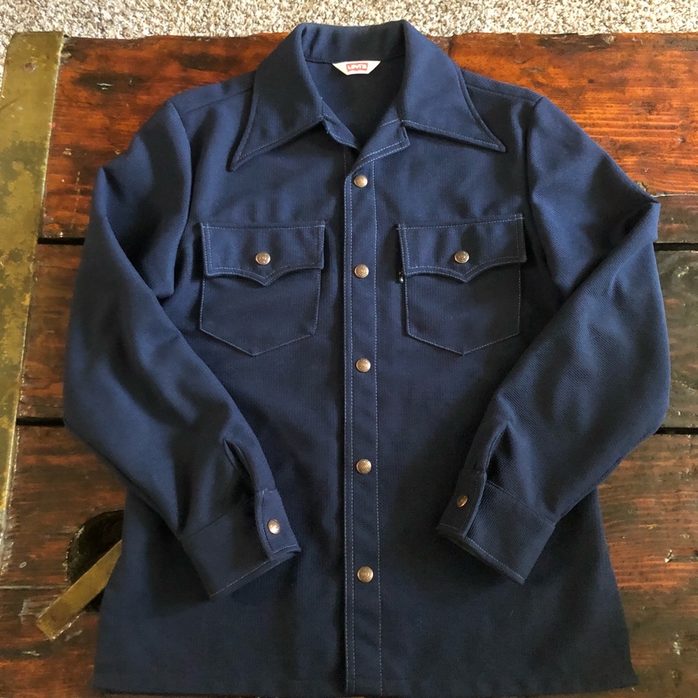 Vintage 1960s black tab levis chambray shirt